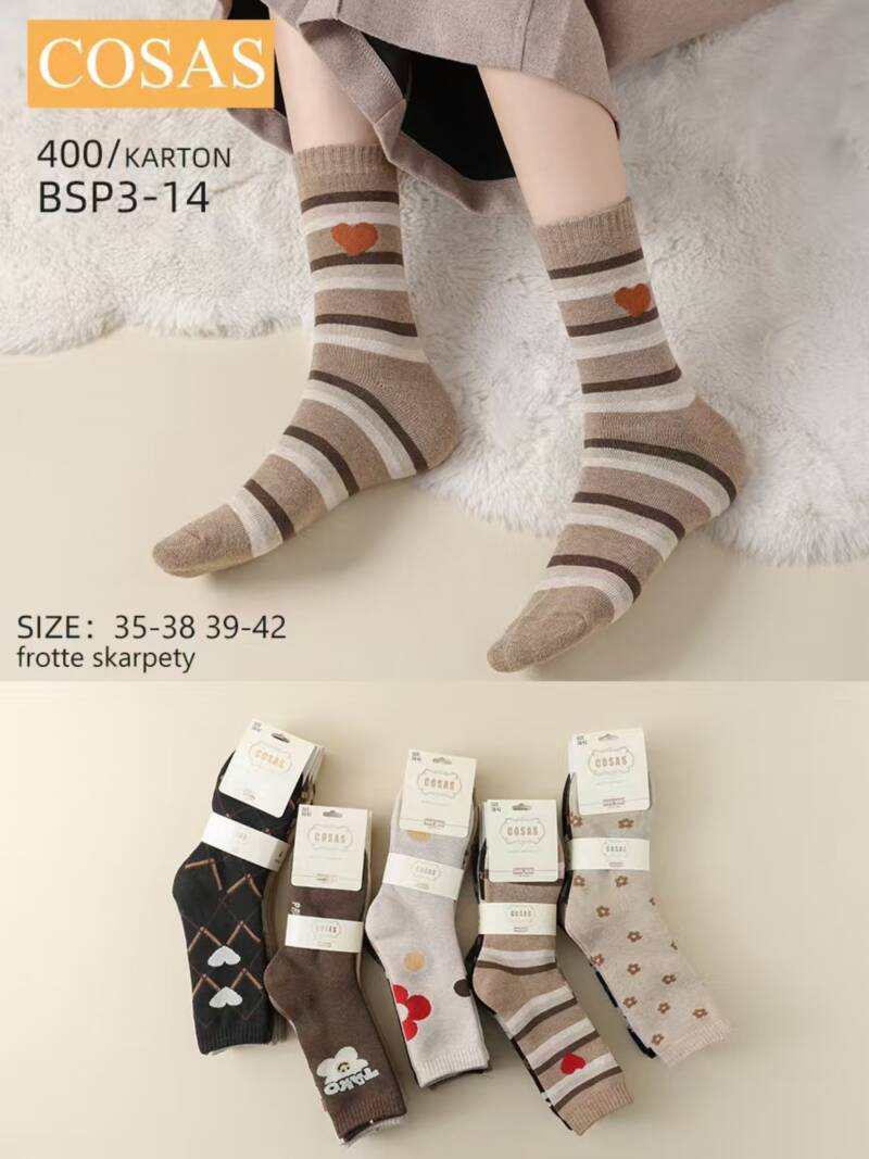 Skarpety damskie Roz 35-42, Mix kolor Paczka 40 szt